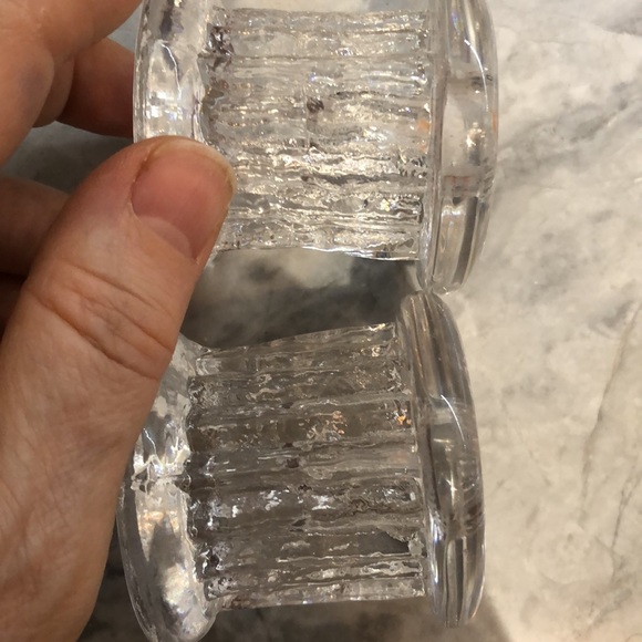 Set of 2 KOSTA BODA RURIK Scandinavian Clear Ice Glass Candlestick holders - Picture 8 of 15